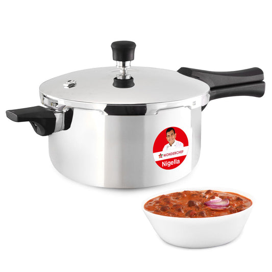 Nigella Triply Stainless Steel Outer Lid Pressure Cooker | 3 Litres | Compatible with Gas Stove, Induction, Ceramic Cooktop | ISI Certified | Uniform Heating | Da Vinci Collection | 5-Year Warranty