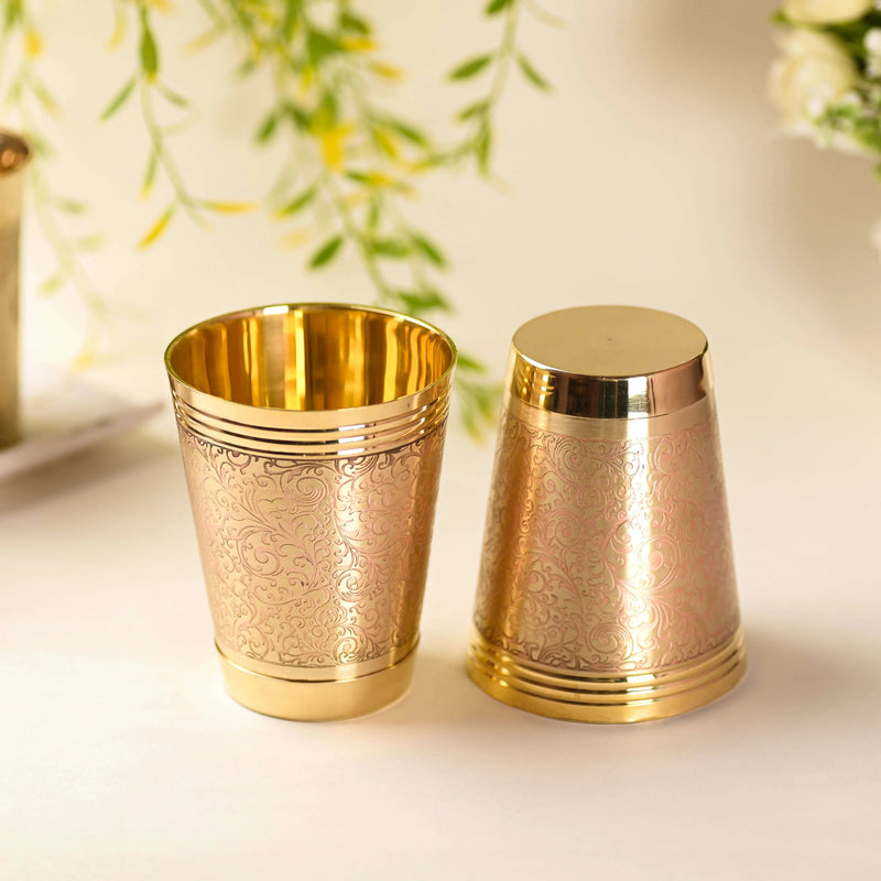 Brass Handcrafted Glass Pair