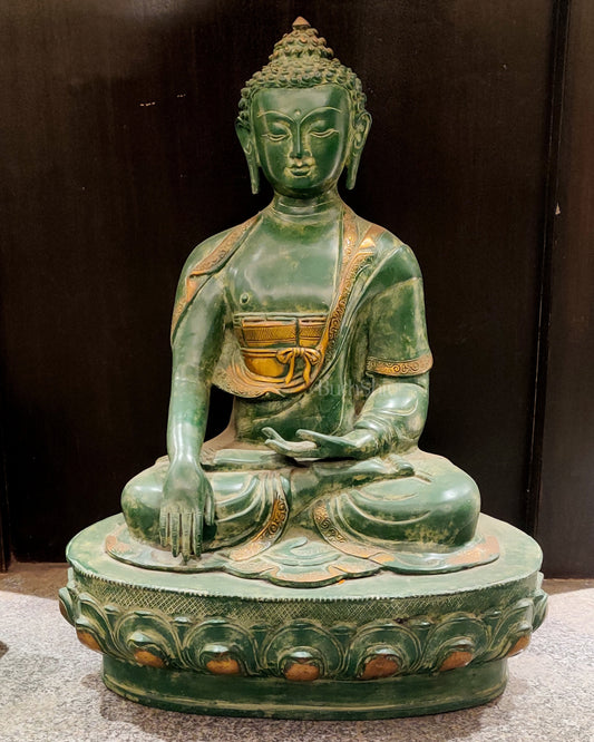 Buddha brass statue buddha idol bhoomisparsa stone finish 20 inch
