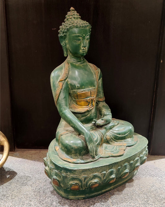 Buddha brass statue buddha idol bhoomisparsa stone finish 20 inch