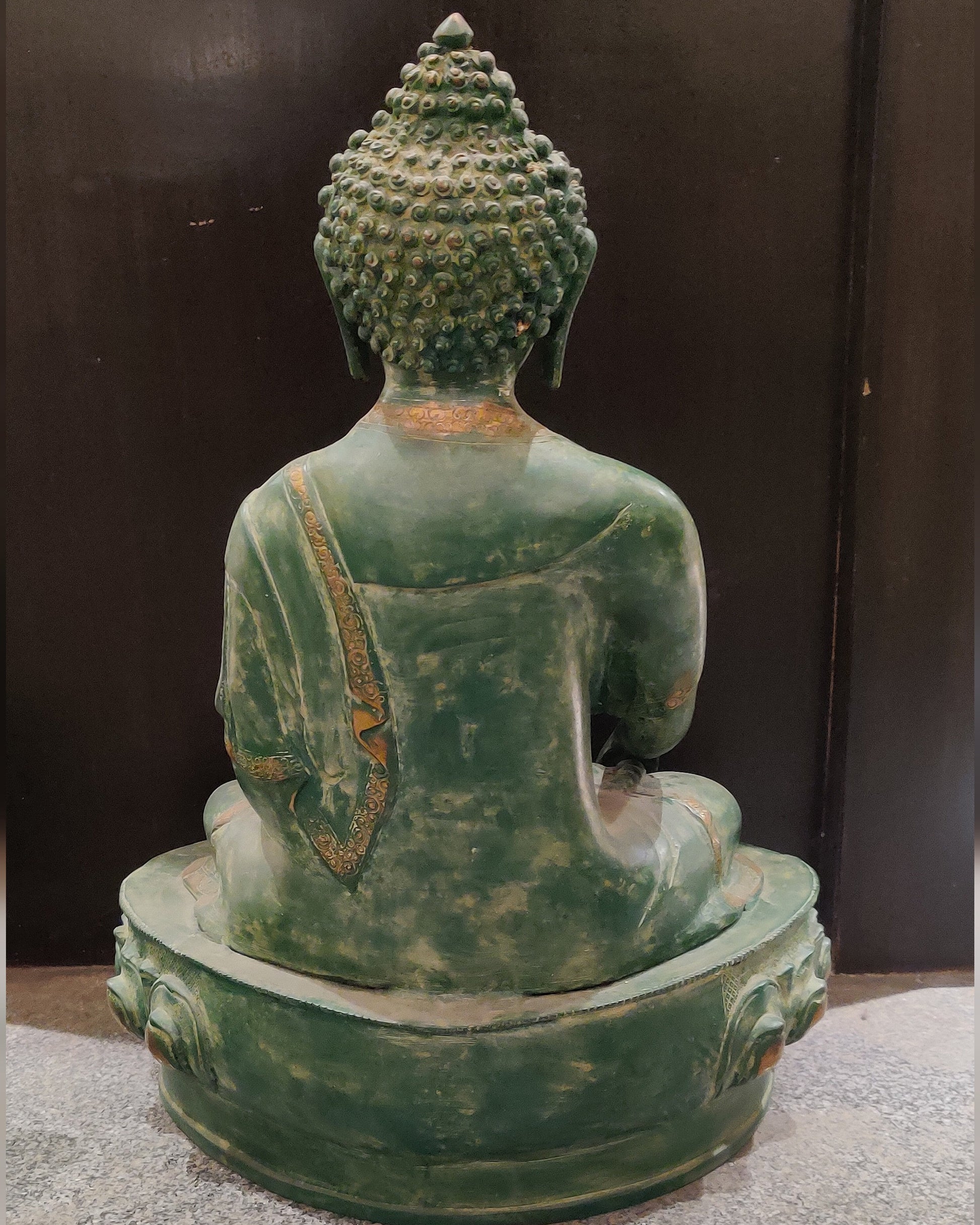 Buddha brass statue buddha idol bhoomisparsa stone finish 20 inch