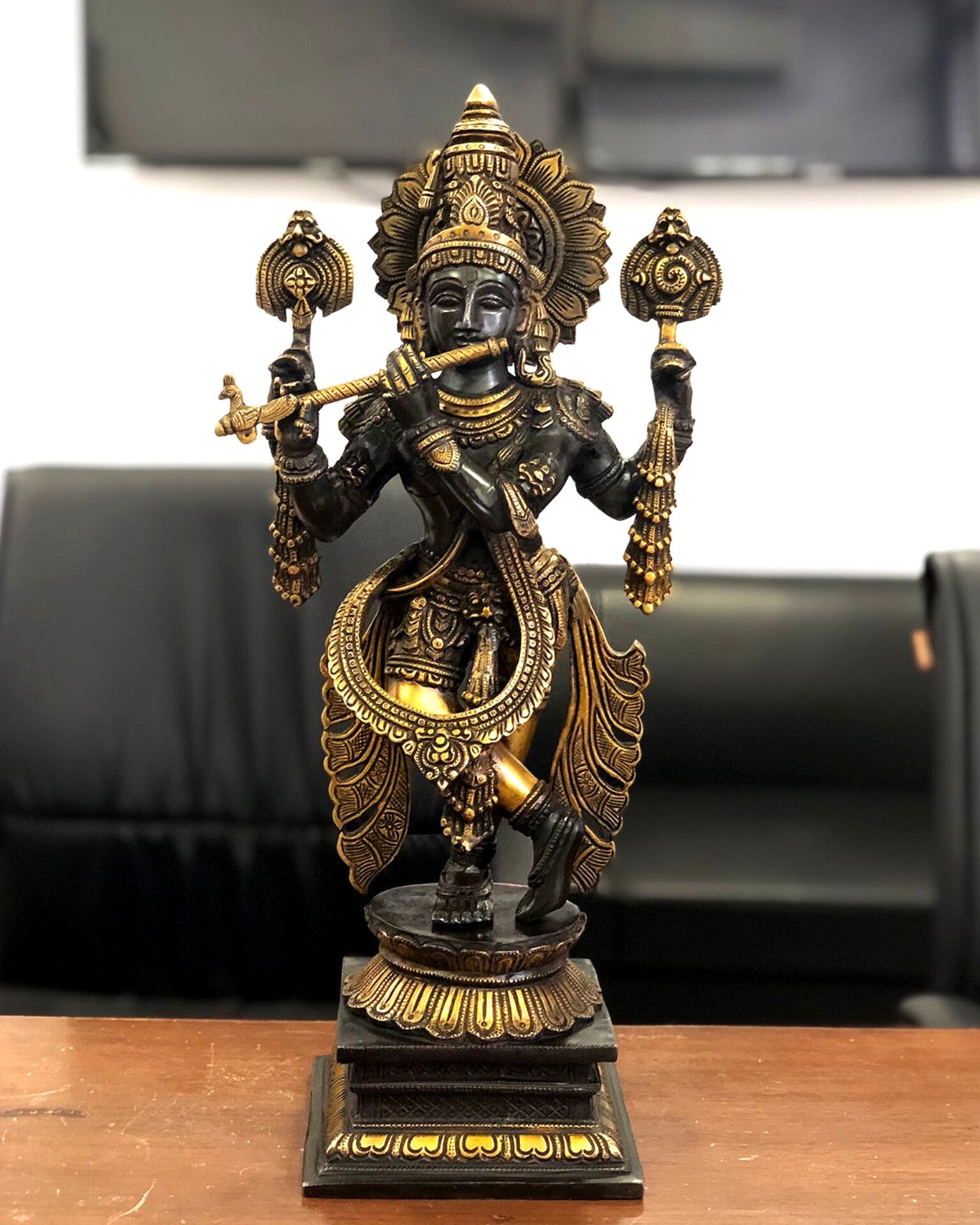 Brass Handcrafted Krishna Statue | 20 inch