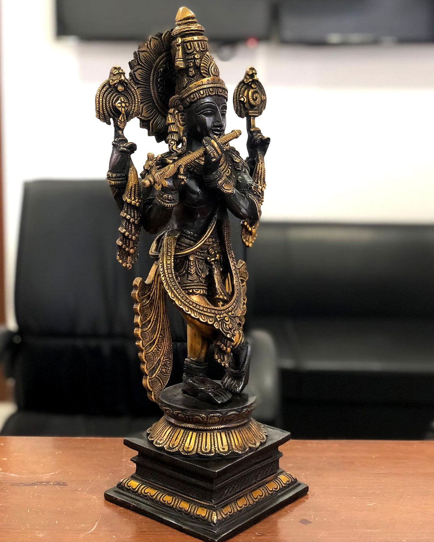 Brass Handcrafted Krishna Statue | 20 inch