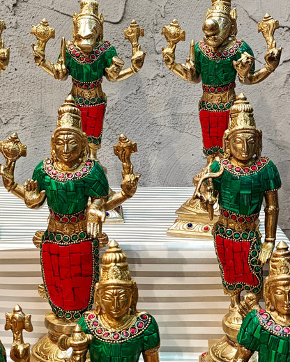 Brass Superfine Dashavatar Idols with stonework 10"