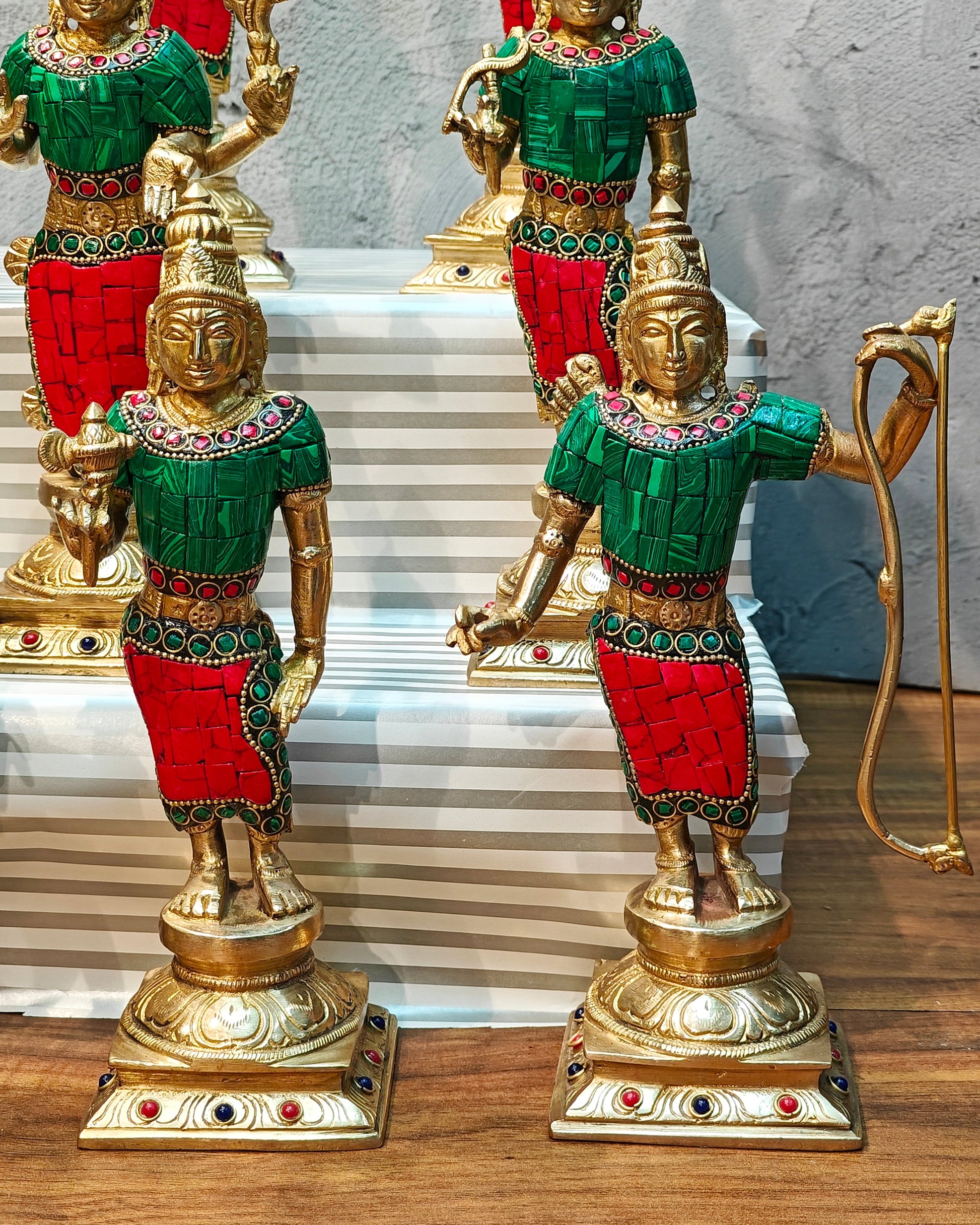 Brass Superfine Dashavatar Idols with stonework 10"