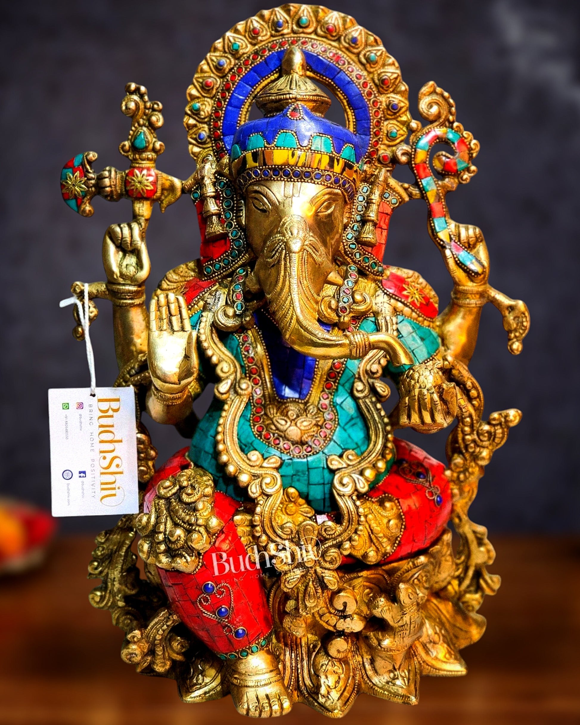 Ganesha Brass Idol Ganapati Brass Idol 16 inch