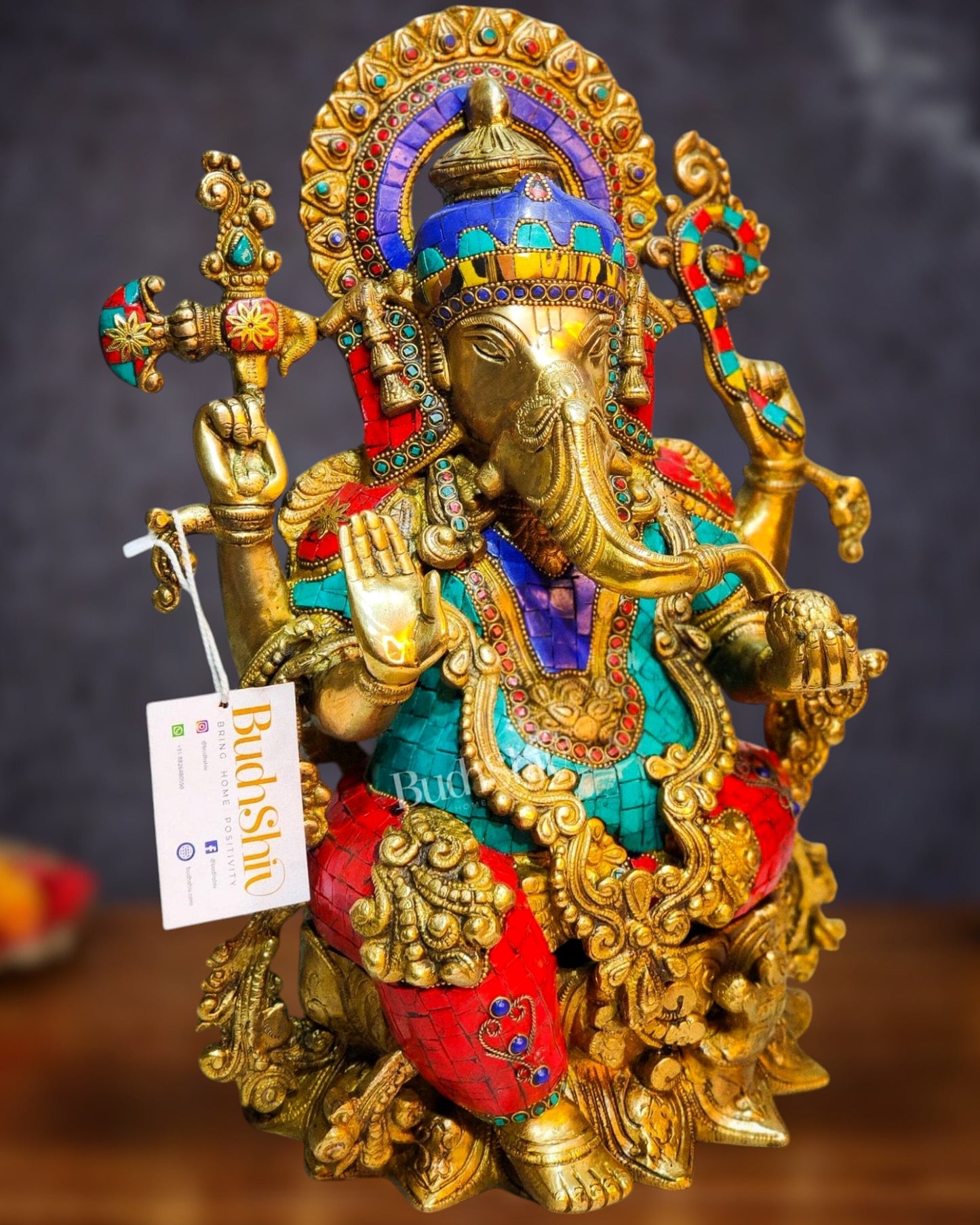 Ganesha Brass Idol Ganapati Brass Idol 16 inch