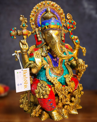 Ganesha Brass Idol Ganapati Brass Idol 16 inch