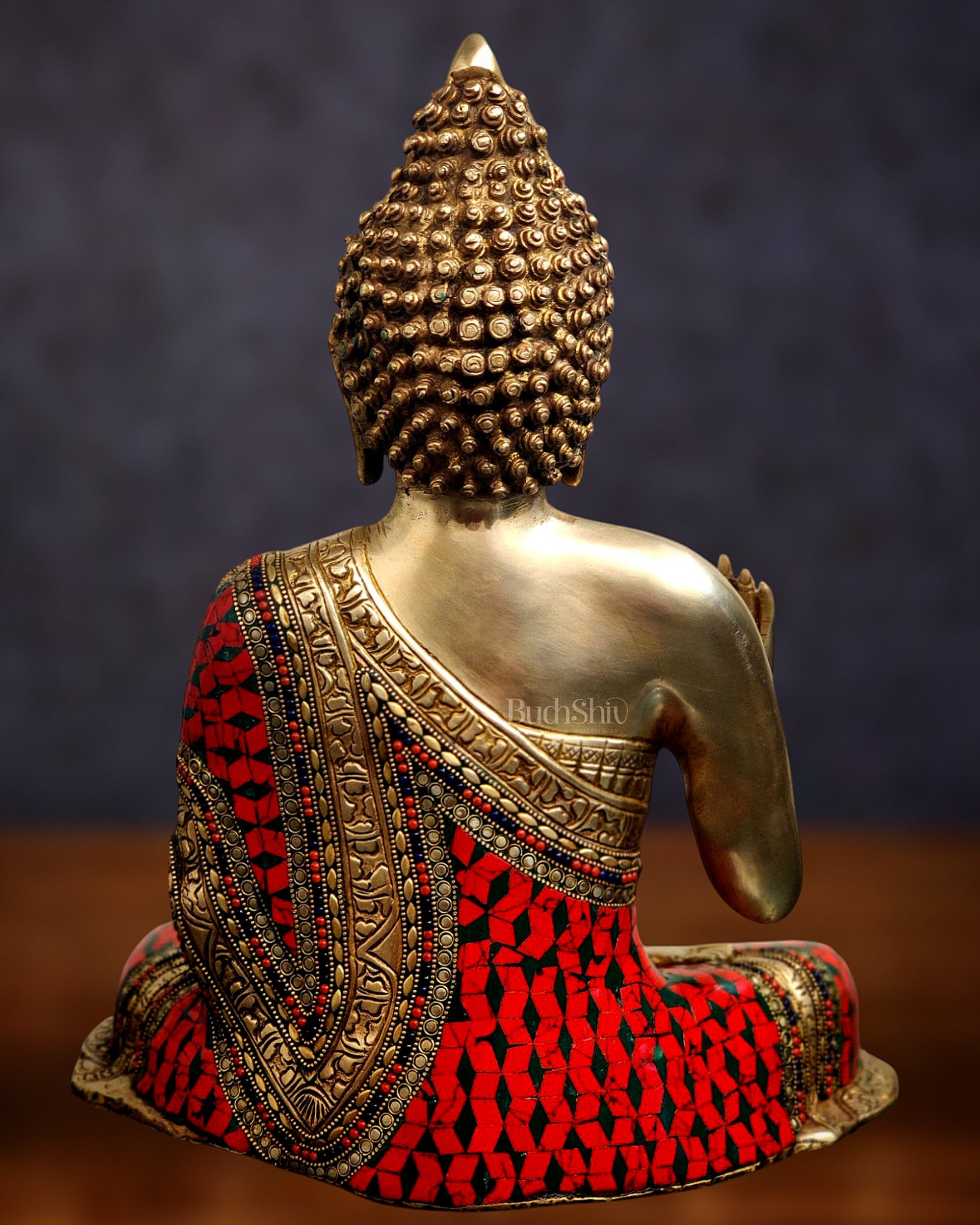 Buddha Brass Idol in Aashirwaad Abhaya Mudra 17 inch