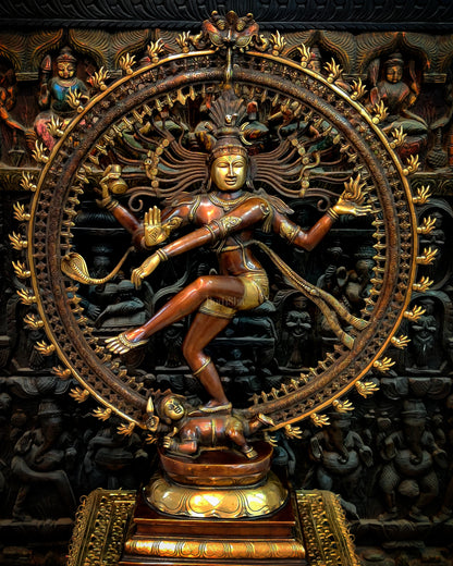 Large Handcrafted Superfine Brass Nataraja Statue - 36" Height