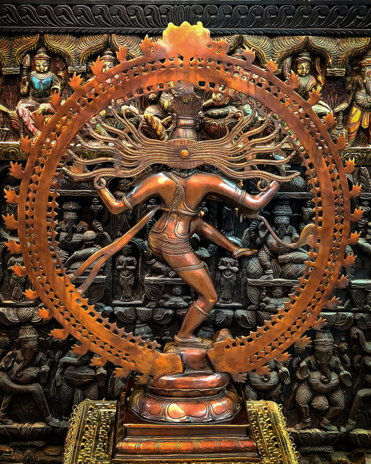 Large Handcrafted Superfine Brass Nataraja Statue - 36" Height