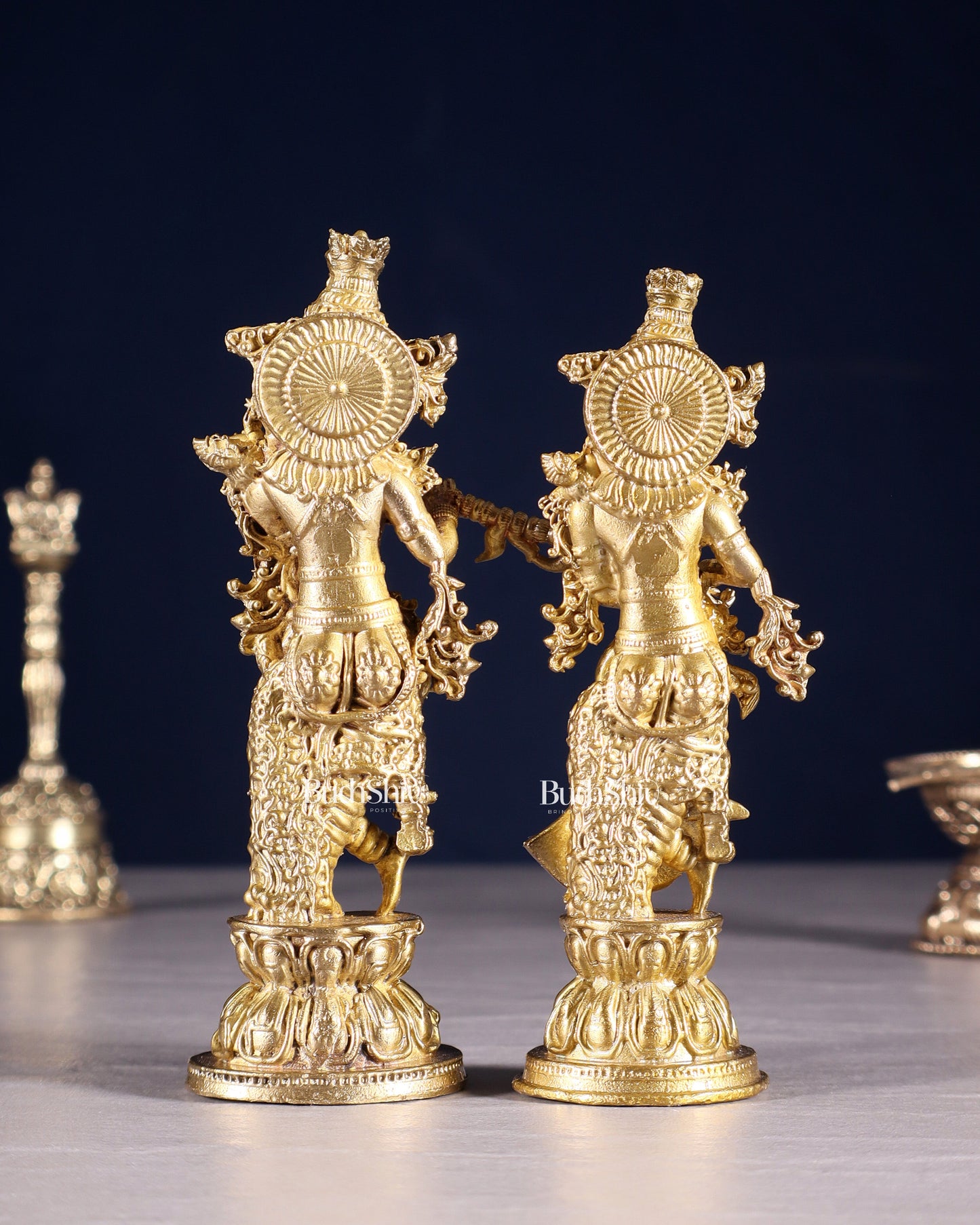 Pure Bronze Radha Krishna Idol | 5" (12.7 cm) Panchaloha Statue