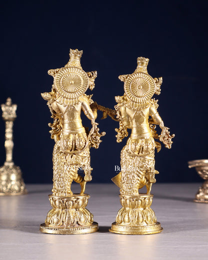 Pure Bronze Radha Krishna Idol | 5" (12.7 cm) Panchaloha Statue