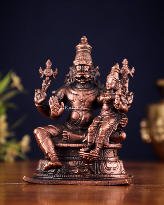 Pure Copper Lakshmi Narasimha Swamy Idol 4.5"