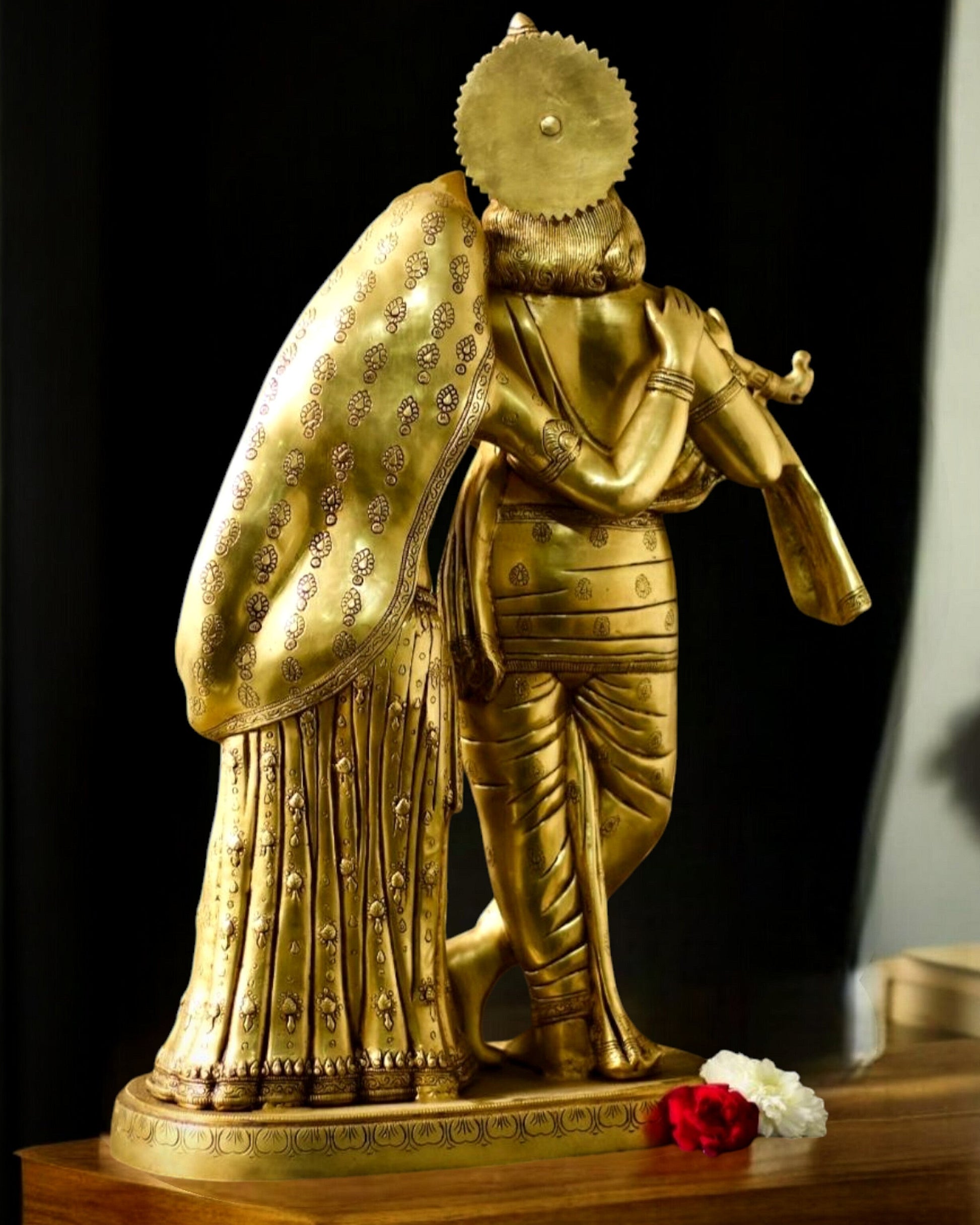 Brass Superfine Large Radha Krishna Standing Together Statue - 24"