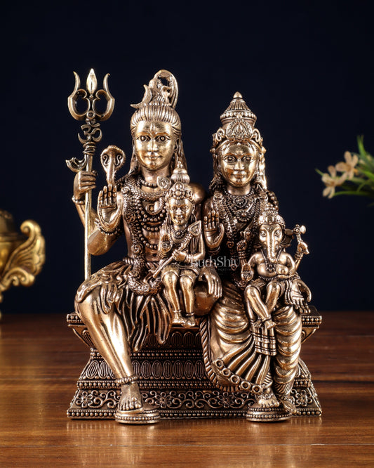 Brass Shiv Parivar Idol – 6" Superfine Carving