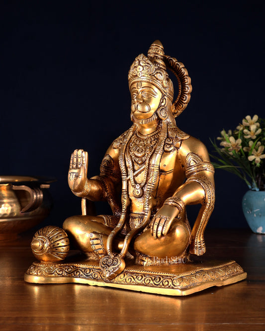 Hanuman ji Brass Idol 9.5"