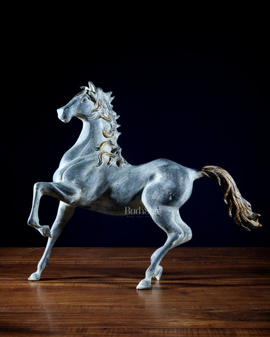Vintage Brass Galloping Horse Feng Shui Approved Statue