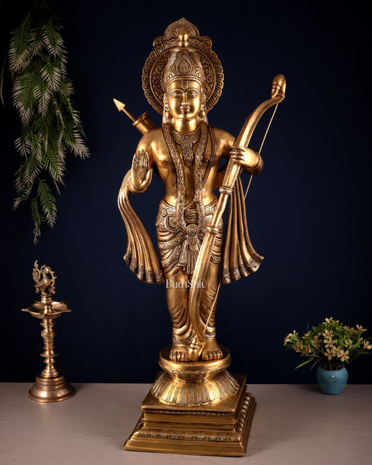 Pure Brass Lord Shri Ram Chandra Statue in Blessing Mudra – 31”