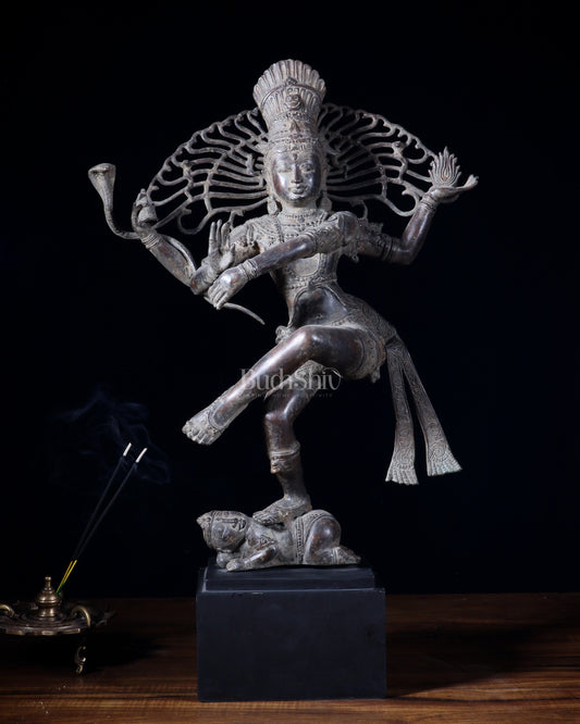 Dancing Shiva as Nataraja – Indonesian Bronze 22" Handcrafted Vintage Sculpture