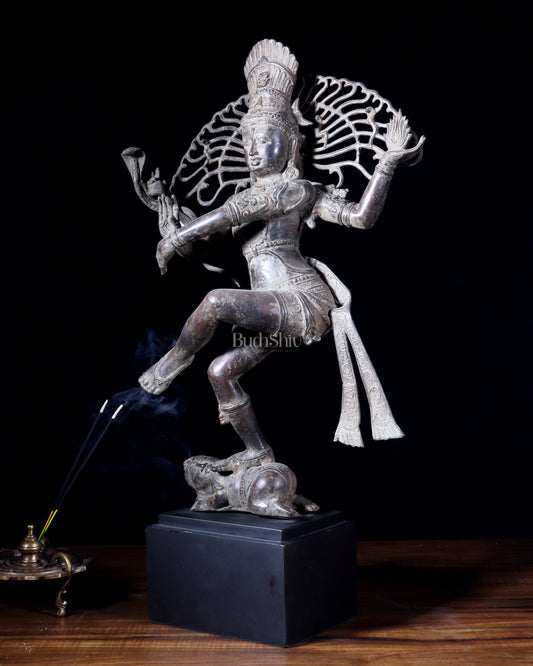 Dancing Shiva as Nataraja – Indonesian Bronze 22" Handcrafted Vintage Sculpture