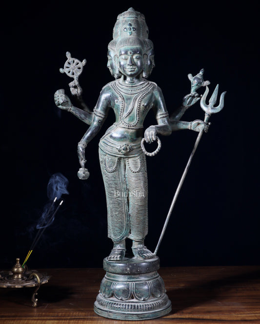 Bronze Standing Lord Brahma Statue 21.5"