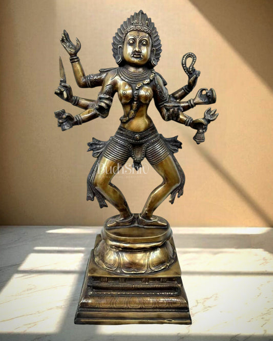 Brass Superfine Goddess Kali as Bhairavi statue 24" Antique finish