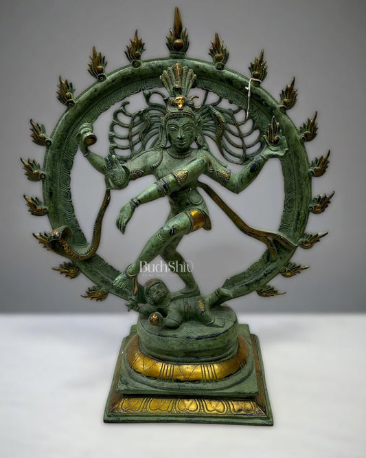 Brass Nataraja Statue 24 inch patina tone