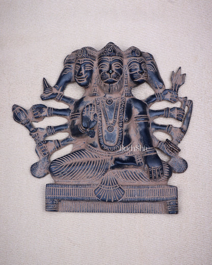 Panchmukhi Hanuman Brass Wall Hanging | Auspicious & Ward off Evil | 8"