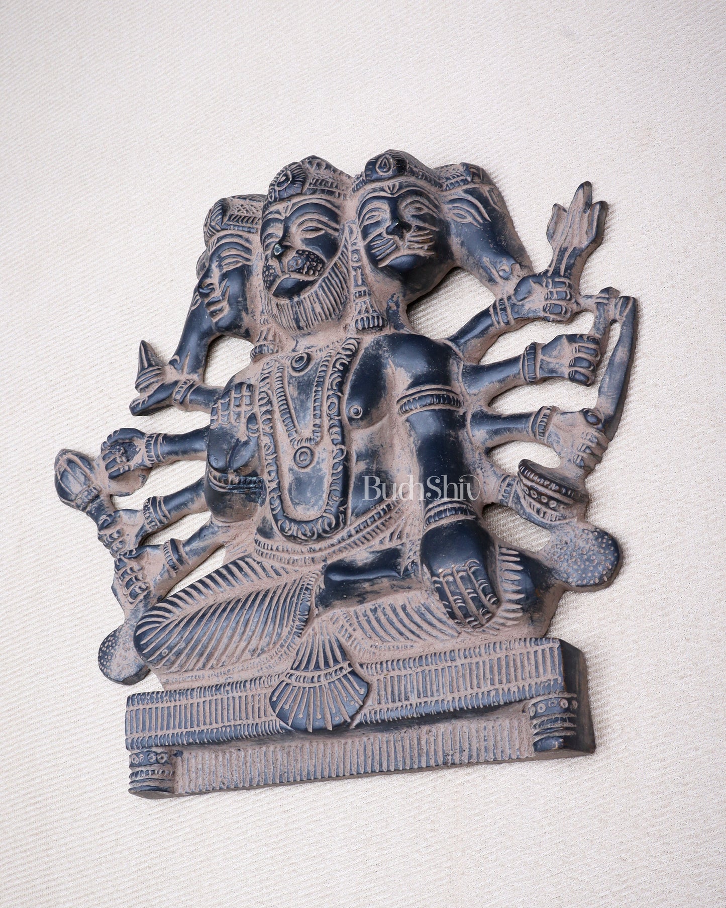 Panchmukhi Hanuman Brass Wall Hanging | Auspicious & Ward off Evil | 8"