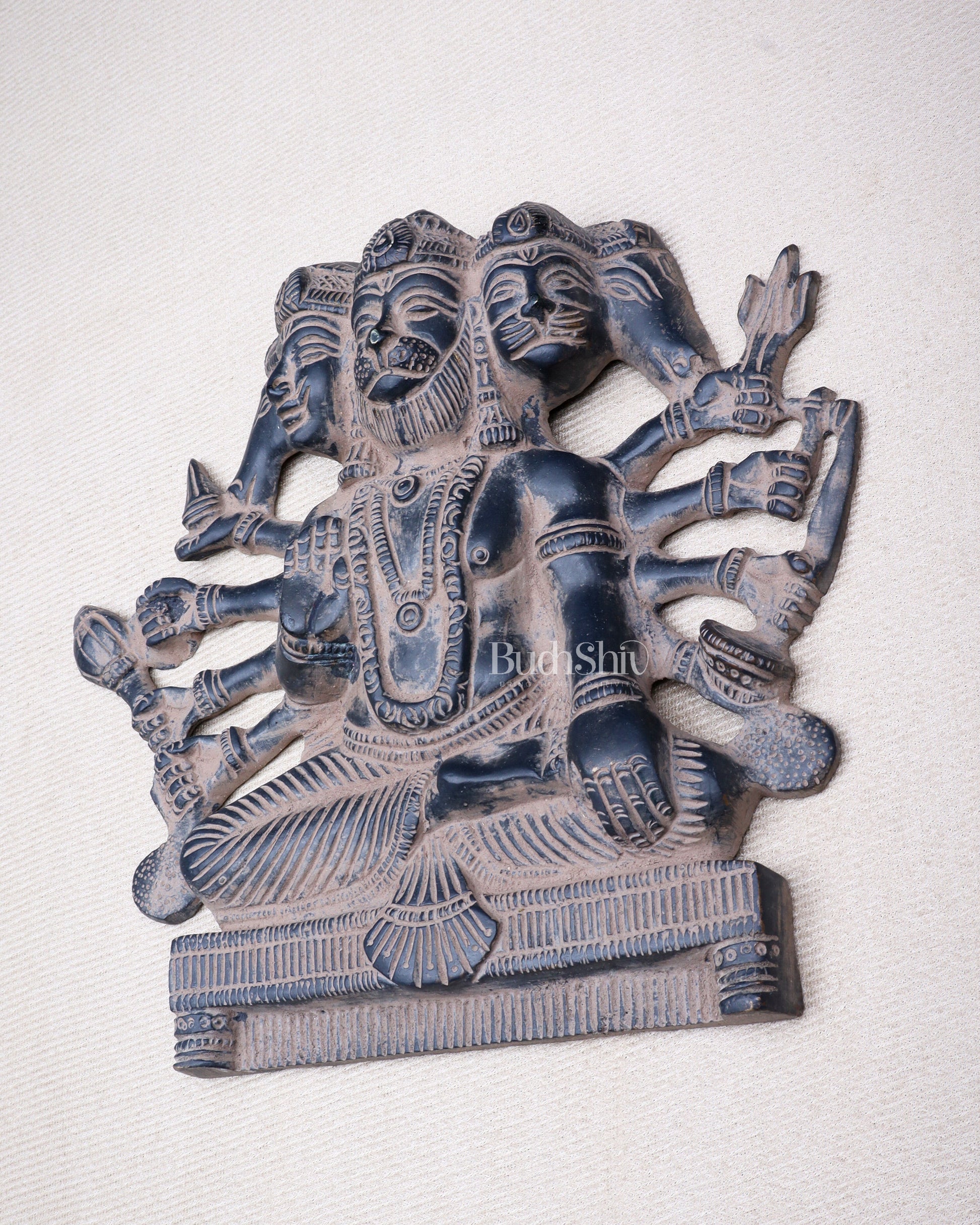 Panchmukhi Hanuman Brass Wall Hanging | Auspicious & Ward off Evil | 8"