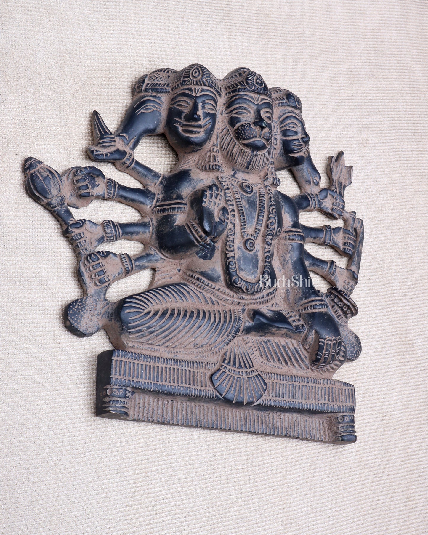Panchmukhi Hanuman Brass Wall Hanging | Auspicious & Ward off Evil | 8"