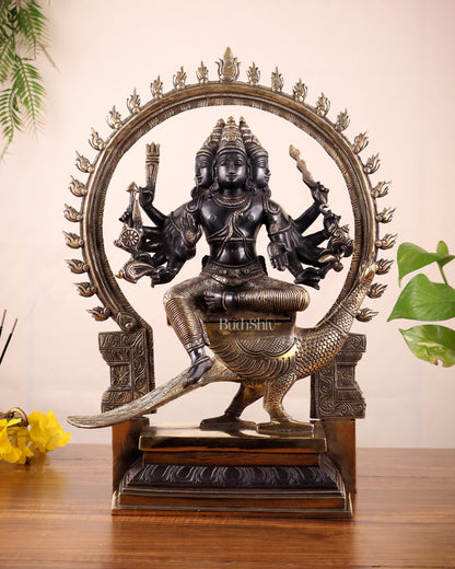 Brass Large Murugan with six faces statue 17"