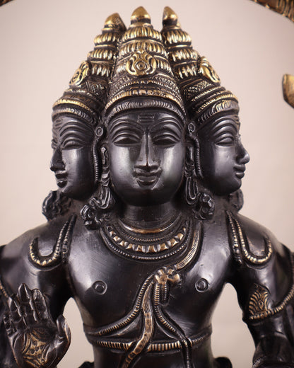 Brass Large Murugan with six faces statue 17"
