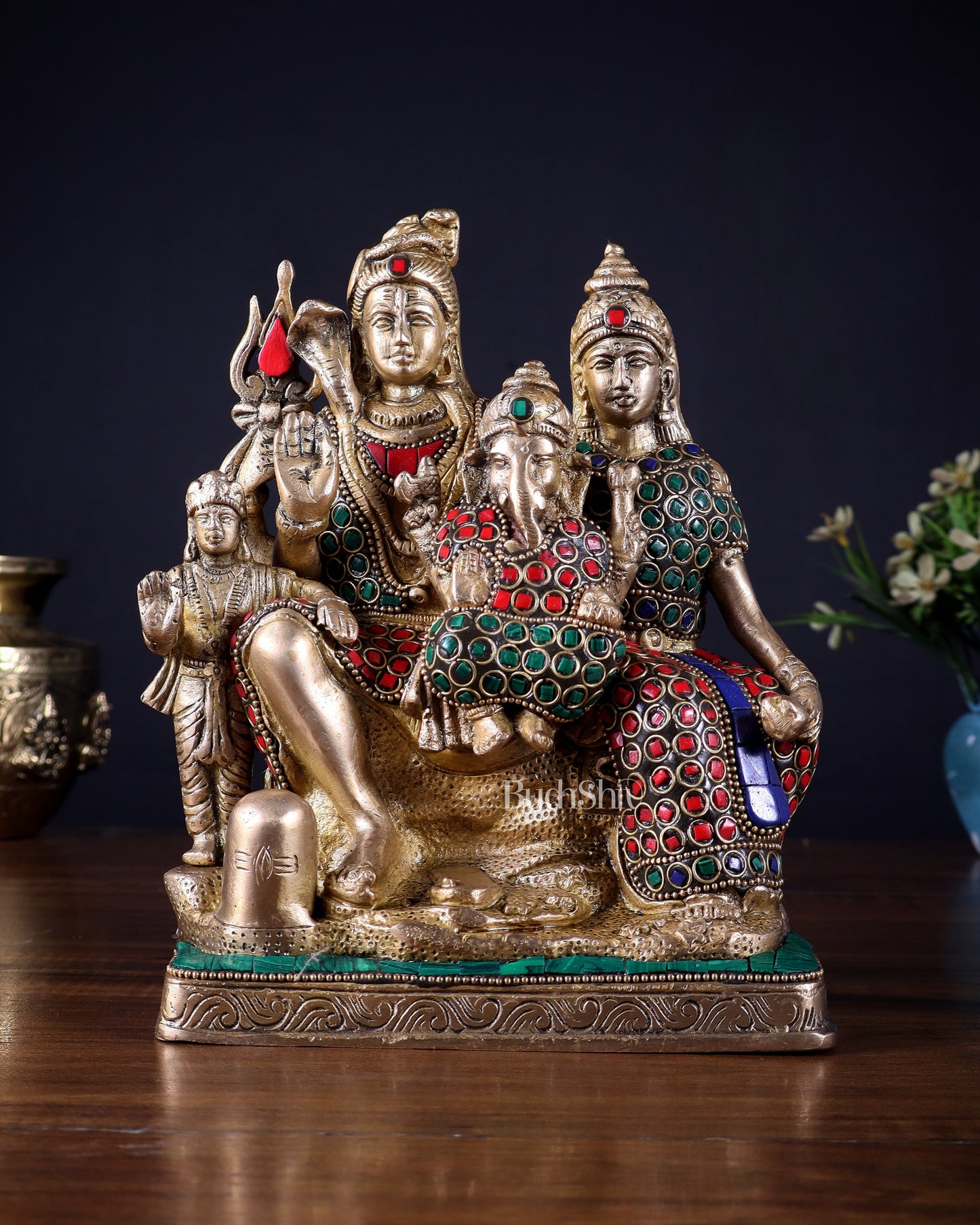 Brass Shiv Parivar idol | 8" Height