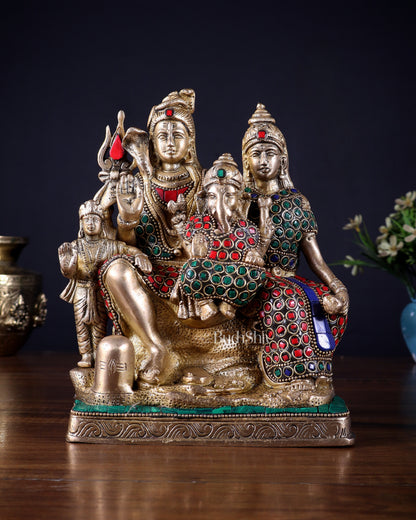 Brass Shiv Parivar idol | 8" Height
