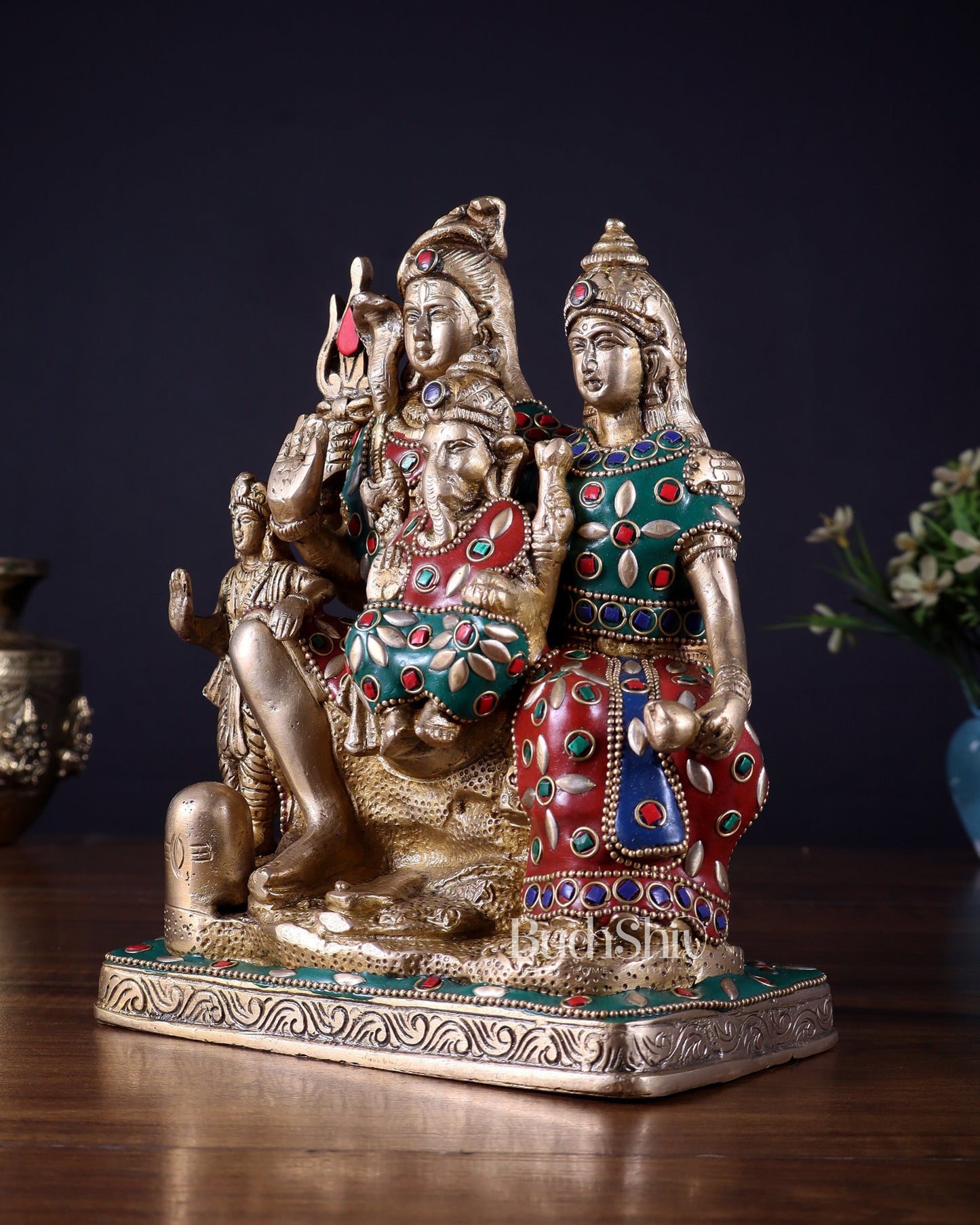 Brass Shiv Parivar idol | 8" Height