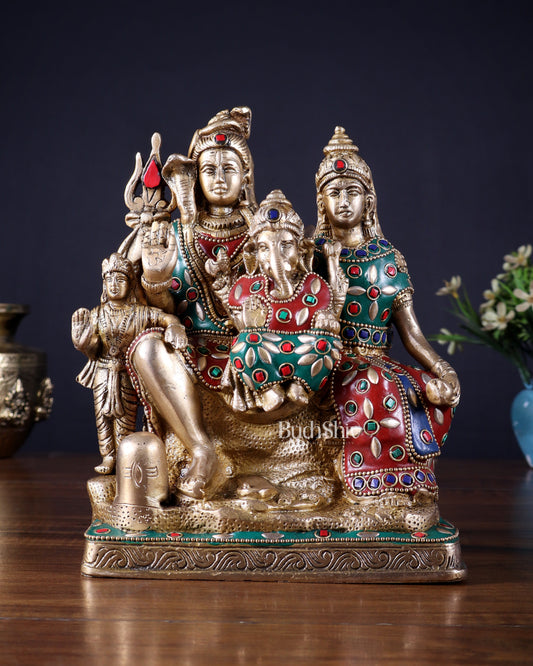 Brass Shiv Parivar idol | 8" Height