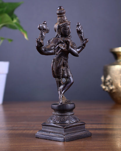 Pure Brass Charbhuja Krishna (Vishnu Roopam) Idol 6"