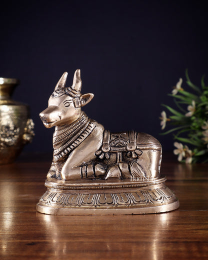 Pure Brass Small Nandi Statue – 4.5 Inch |