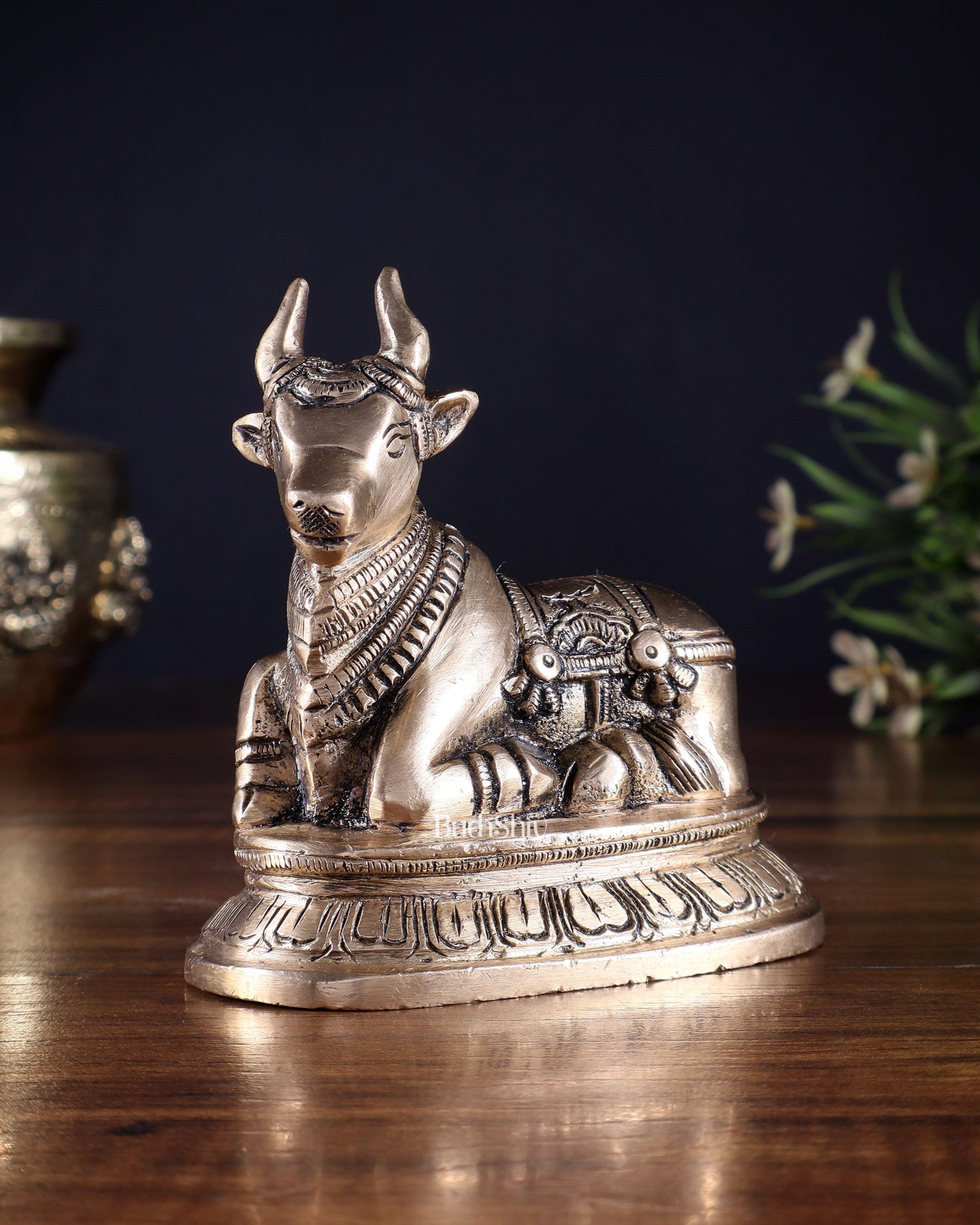 Pure Brass Small Nandi Statue – 4.5 Inch |