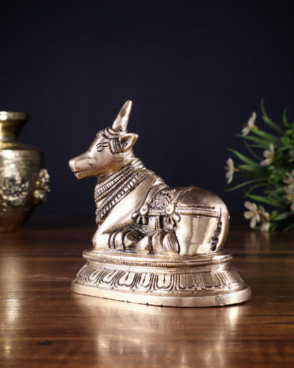 Pure Brass Small Nandi Statue – 4.5 Inch |