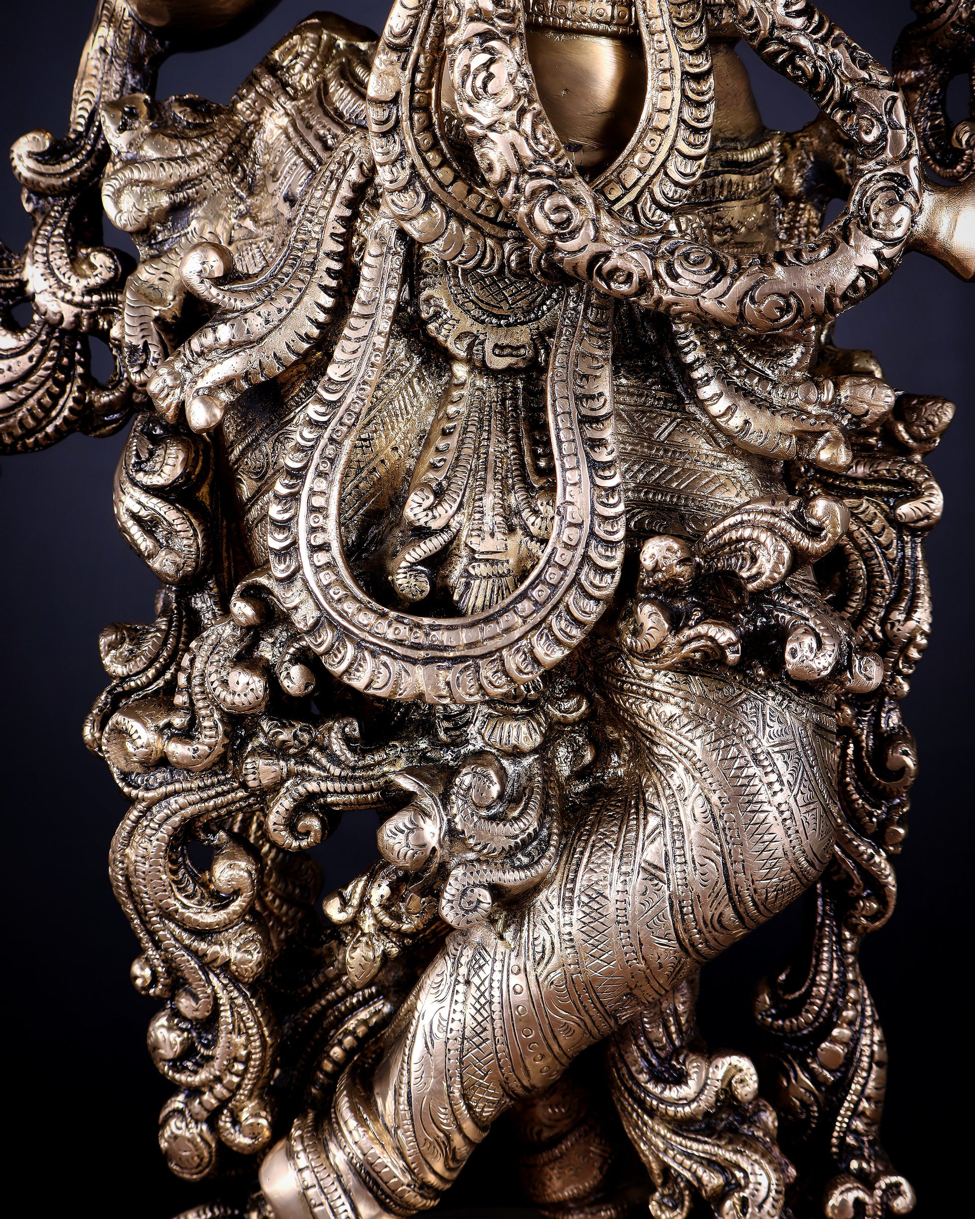 Brass Radha Krishna statue pair  - 27 Inches