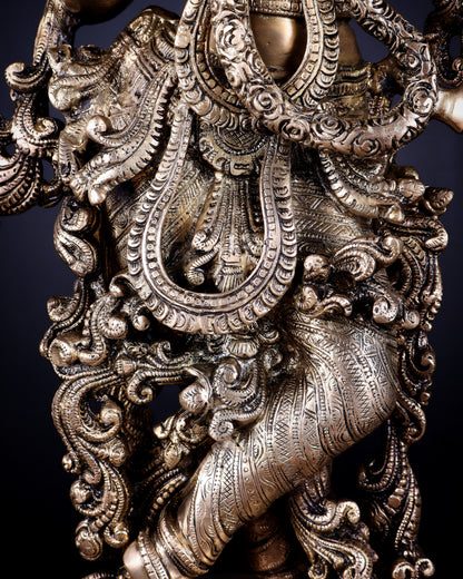 Brass Radha Krishna statue pair  - 27 Inches