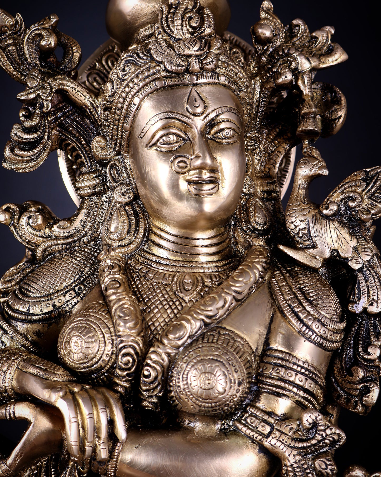 Brass Radha Krishna statue pair  - 27 Inches