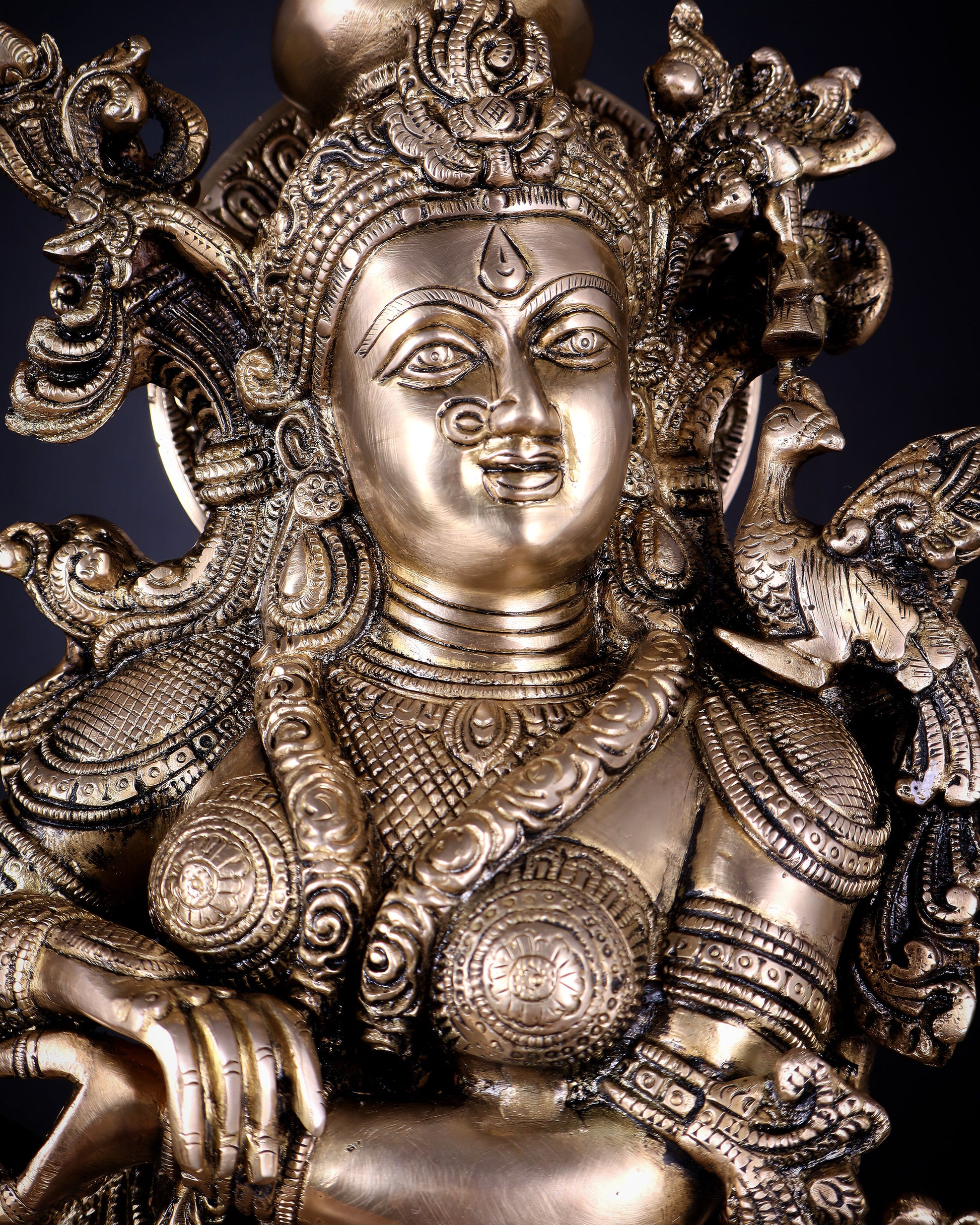 Brass Radha Krishna statue pair  - 27 Inches