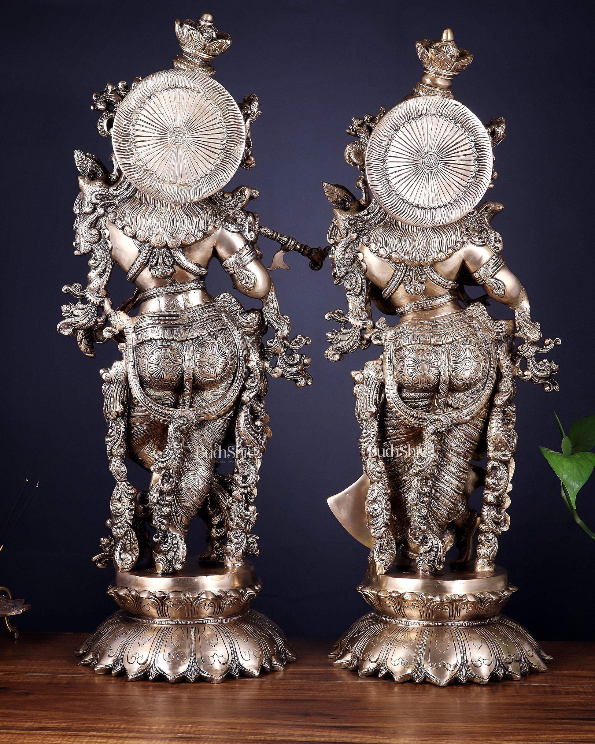 Brass Radha Krishna statue pair  - 27 Inches