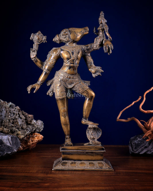 Varaha with Bhooma Devi Varaha Lakshmi Brass Statue 17 inch Gold vintage