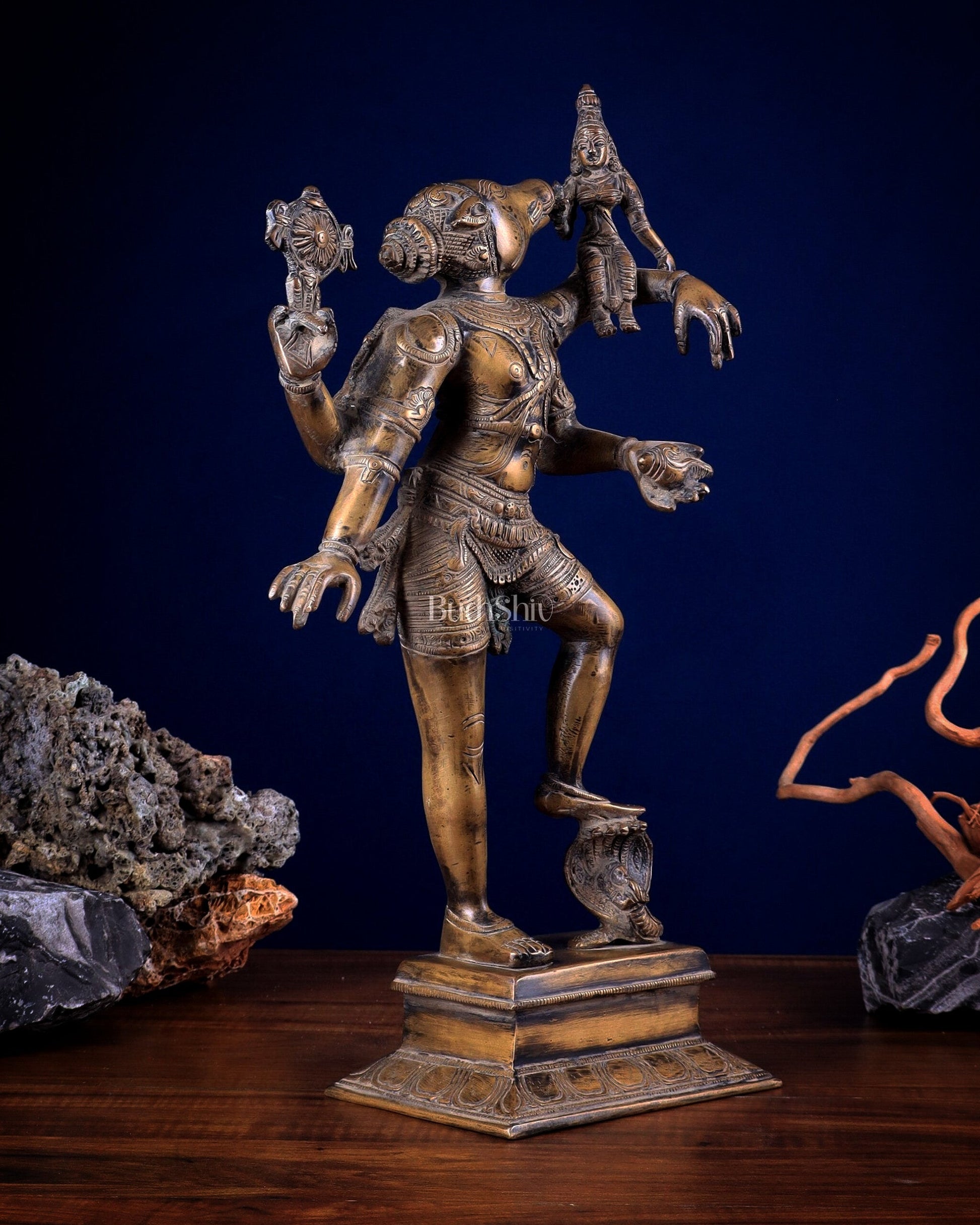 Varaha with Bhooma Devi Varaha Lakshmi Brass Statue 17 inch Gold vintage