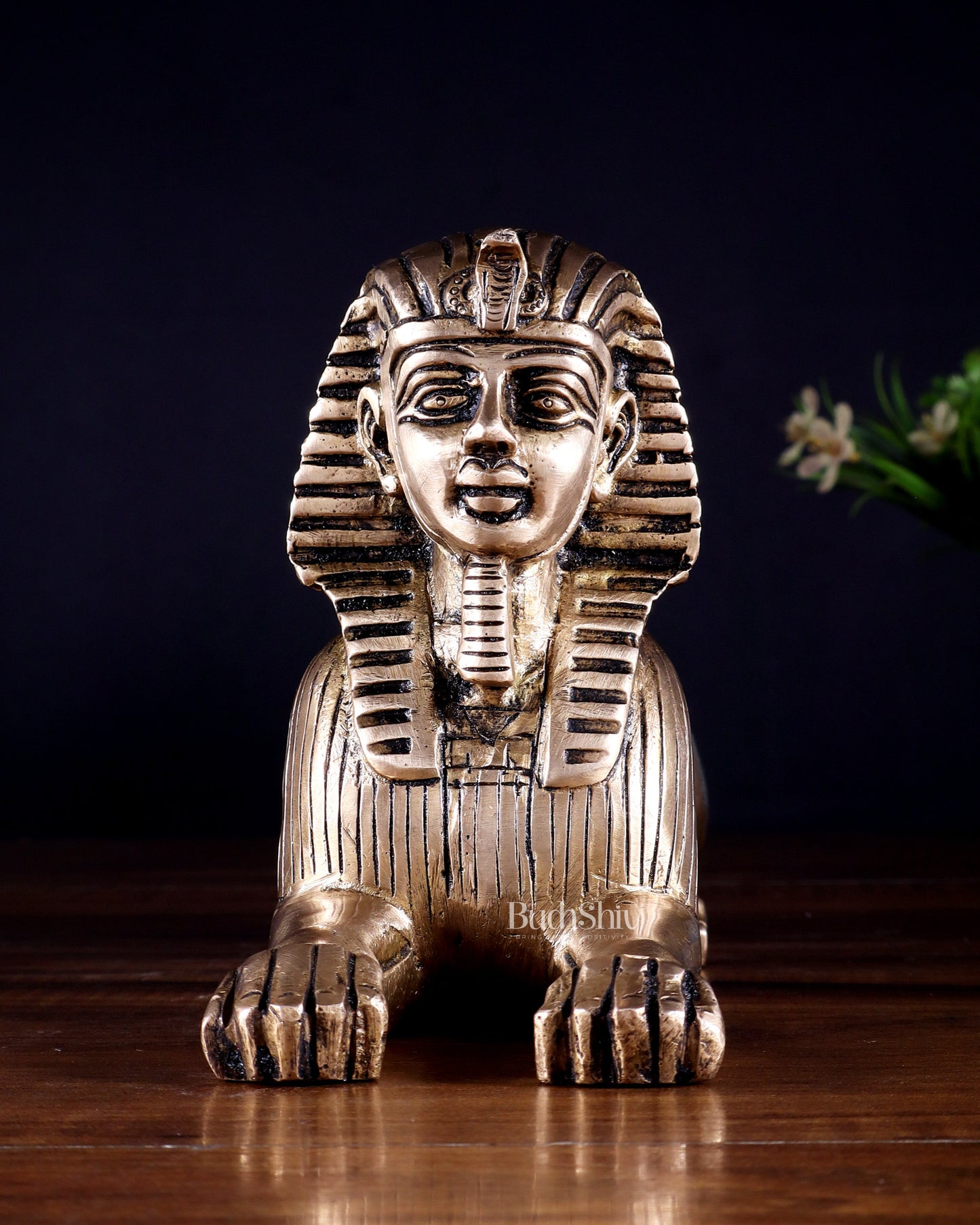 Pure Brass Egyptian Sphinx of Giza Statue – Handcrafted Decorative Piece 8"